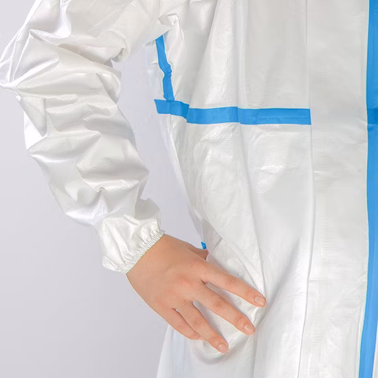 Combinaison globale en polypropylène PP de type 4b/5b/6b, vêtement de protection jetable non tissé, manteau de vêtements de travail pour l'industrie alimentaire
